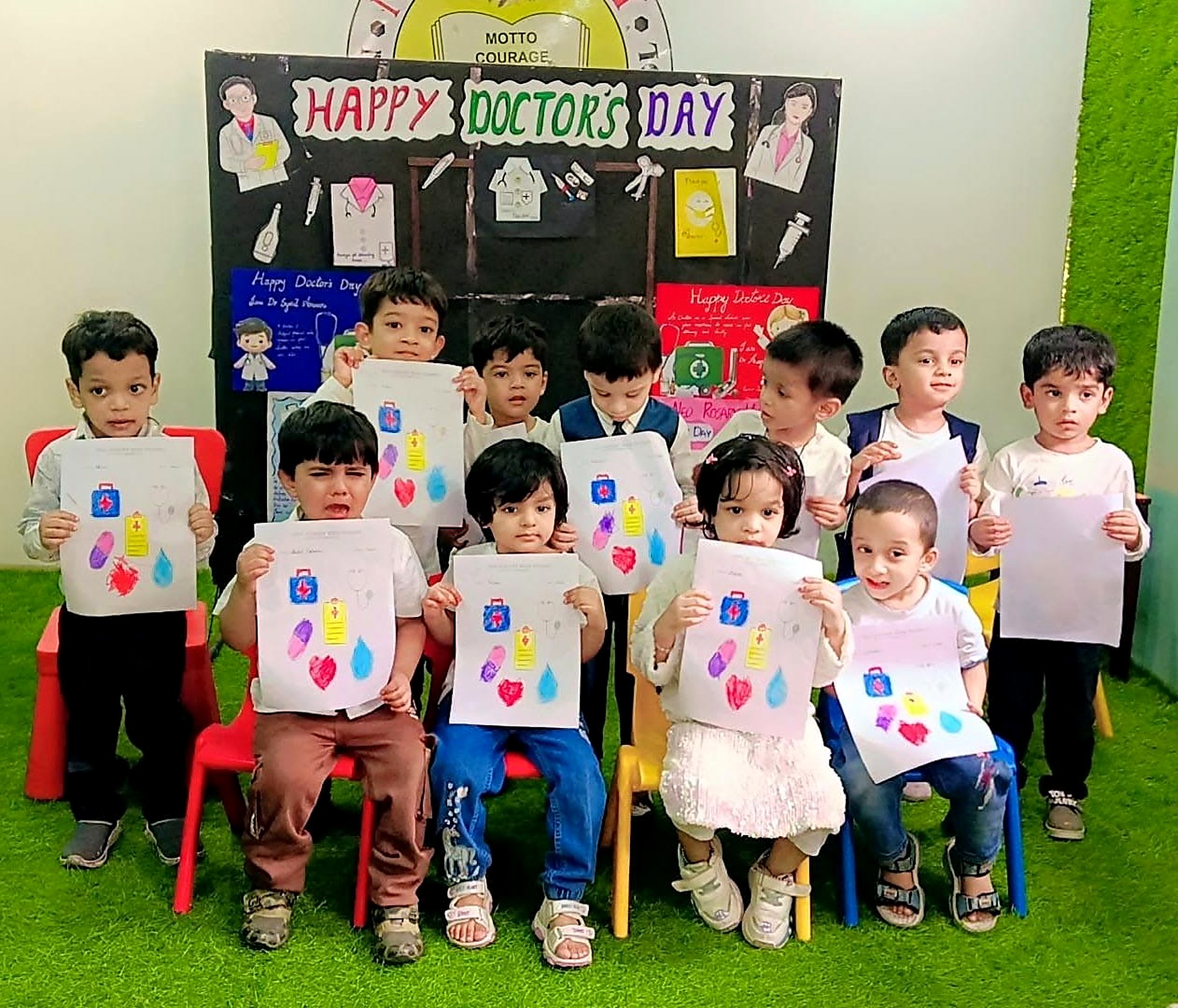 Pre-primary students on Doctor's Day